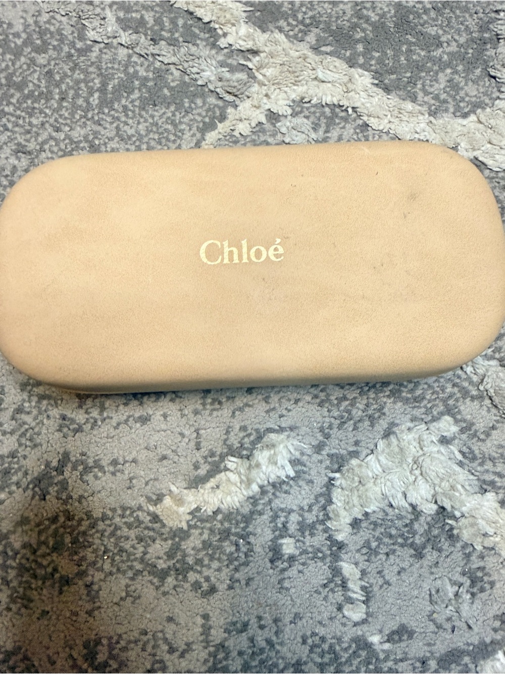 Chloé Tan Eyewear Case with Gold Logo